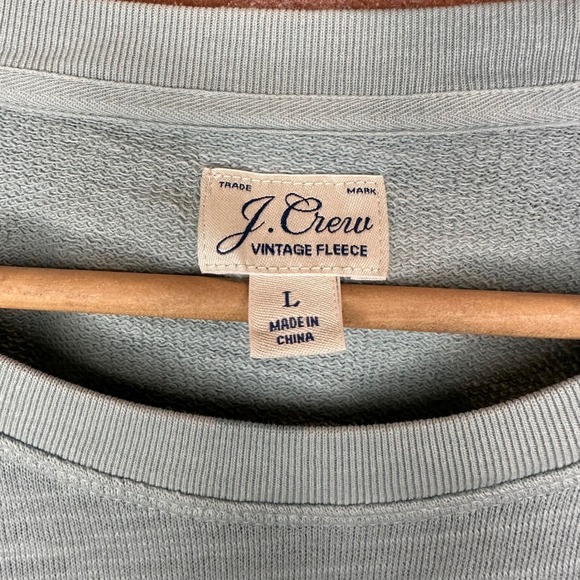 J.Crew Vintage Fleece Sweatshirt Women's Size Large Pullover Blue Green - Picture 4 of 12